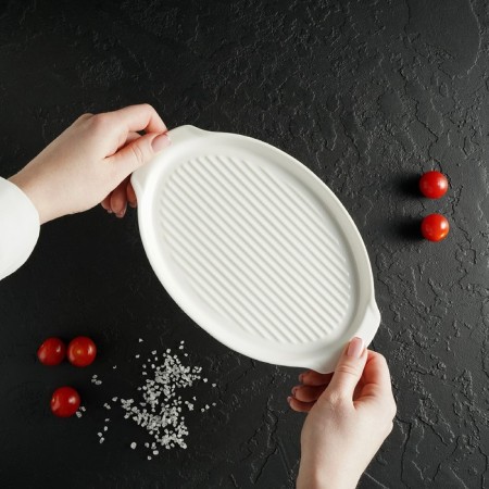 Porcelain dish for baking Magistro "Blanche", 23 × 15 × 2 cm, white color-8