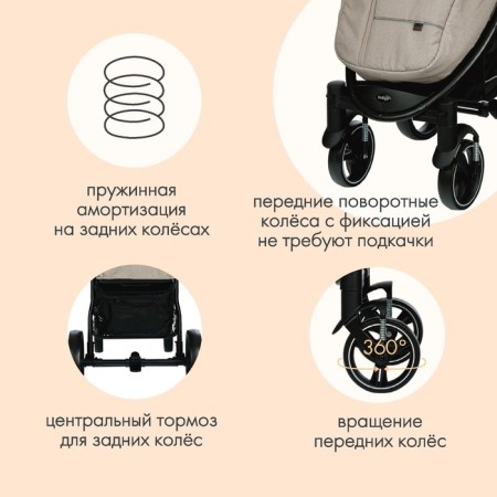 Stroller walking children's maxima (indigo), removable bumper, beige color-4