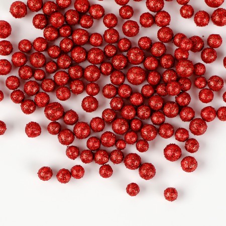 Figure for crafts and decor "Shar", set of 80 pcs., Size 1 pc. - 0.5 cm, red color-1