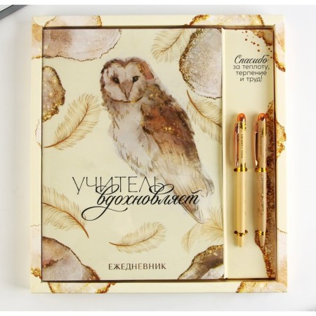 Gift set “Teacher inspires”: A5 diary, 96 sheets and soft-tach handles-1