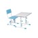 Set Polini Kids growing desk-transformer + adjustable stool, white-blue color