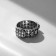 Ring "Japan" hieroglyphs, red color in black silver, dimensionless