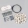 Carnish-string 10 m, with plastic clamps, 60 pcs, white color