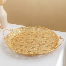 Renaissance tray, 39.5 × 34 × 3.5 cm, gold color