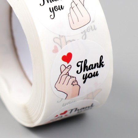 Stick Paper "Hand. Heart" d = 2.5 cm 500 pcs in a roll 3x6.5x6.5 cm-3
