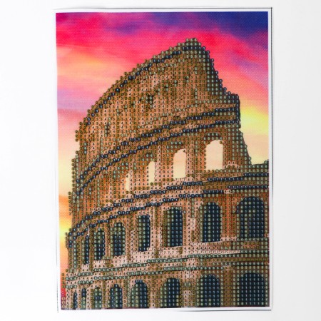 Diamond mosaic with a partial filling on the Kolisei canvas, 15 x 21 cm-1