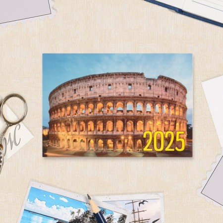 Pocket calendar "World attractions" 2025, 7x10 cm, mix-3
