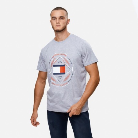 T -shirt male, gray color/print mix, size 44 (s)-2