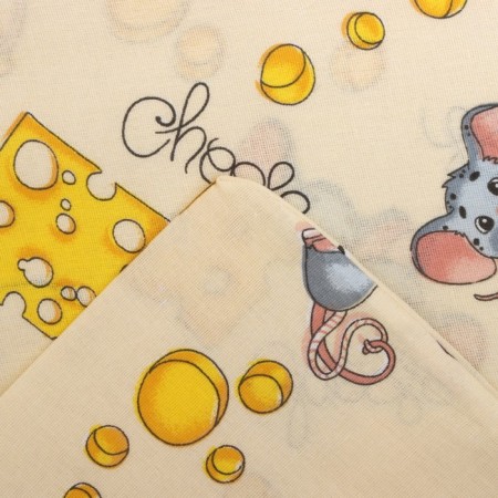 KPB Forest mice Beige 110x150cm, 90x150cm, 40x60cm, calico 120g/m, HL100%-2