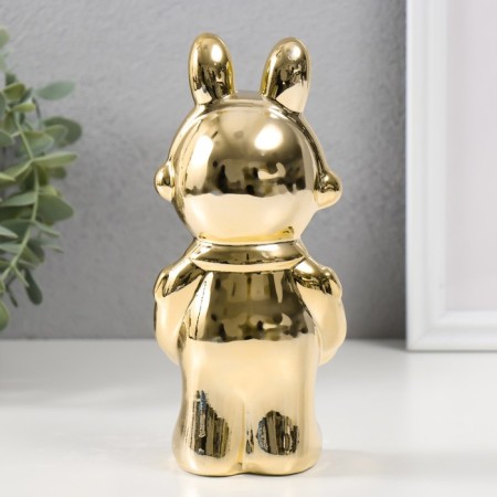 Souvenir Ceramics "Bunny-cosmonaut" gold 8x6x17 cm-2