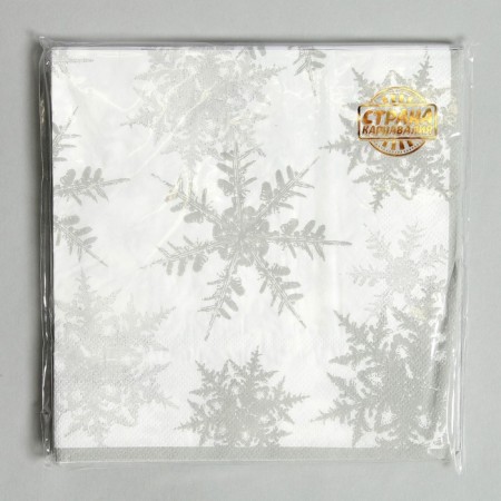 Paper “Snowflakes” napkins, set 20 pcs., Silver color-3