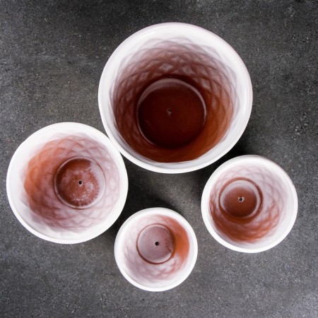 Set of pots 4 pcs. "Bill" White, 4l, 1.5l, 1l, 0.5l-1