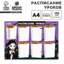 The schedule of the lessons 