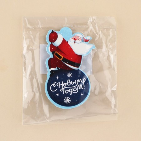 Schildik decorative for the gift "Santa Claus on the Ball", 4.6 x 7 cm, New Year-3