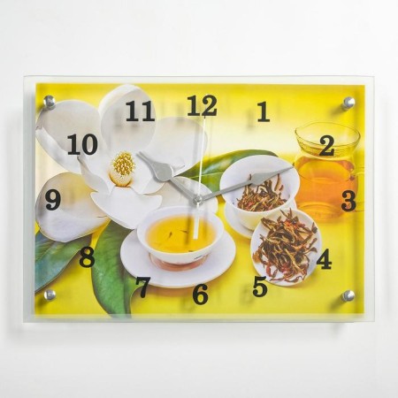 Carty clock is wall, series: flowers, "tea ceremony" 25x35 cm-7