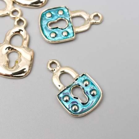Decor for creativity Metal "Blue Lack" silver, enamel 1.6x1.1 cm