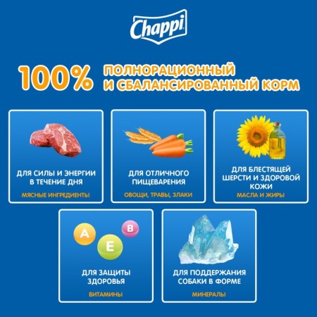 CHAPPI dry food for dogs, with beef at home, 15 kg-3