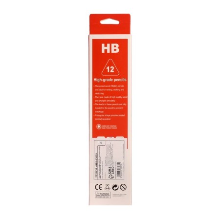 Pencil Blackographic hardness of HB, with an eraser, hexagonal, sharpened, MIX case-12