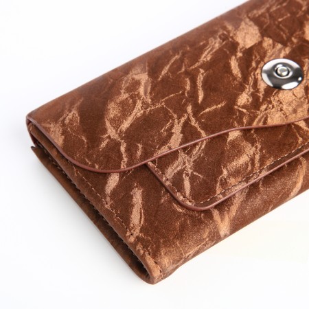 Women's wallet on a magnet, brown color-2