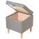 Ebi Pouffer, 400x400x420, Gray leatherette