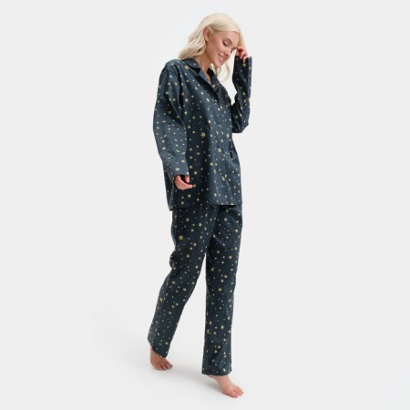 Pajama female kaftan "stars", r.52-54, dark blue-1