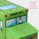 Stellyer box for storage with a lid of the school bus, 55 × 26 × 32 cm, 2 compartments, color green