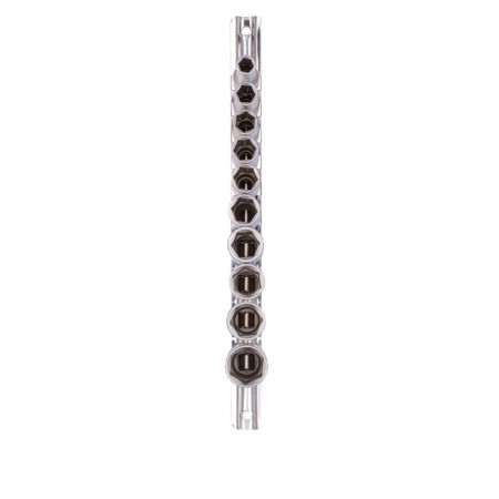 Set of end heads Stels 13604, 3/8 ", hexagonal, elongated, CRV, 8-19 mm, 10 pcs.-1