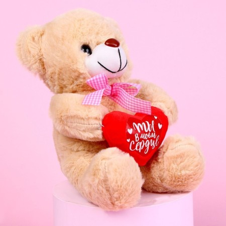 Soft toy "You are in my heart", Bear, Mix color-1