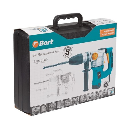 Perforator Bort BHD-1500, 1300 W, SDS+, 6.5 J, 3 modes, 3800 beats/min, speed adjustment 48144-10