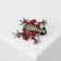 Brooch "Frog", red-green color in black silver
