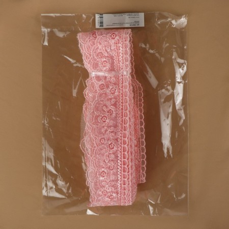 Lace on a grid, 40 mm × 11 ± 1 m, pale pink color-2