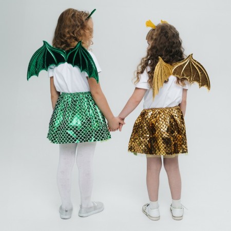 Carnival set "Winter Dragon", yellow color: wings, skirt and rim-8