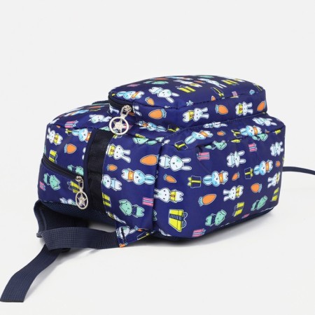 Baby backpack on lightning, external pocket, blue color-6
