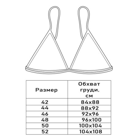 Top bathing female with triangular minaku cups, Blue size 50-8