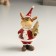 Polystone souvenir "Losik in red caftan and cap with a Christmas tree/gift" MIX 4x5x10 cm