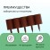 Decorative fence, 24 × 100 cm, 10 sections, plastic, brown, "logs"