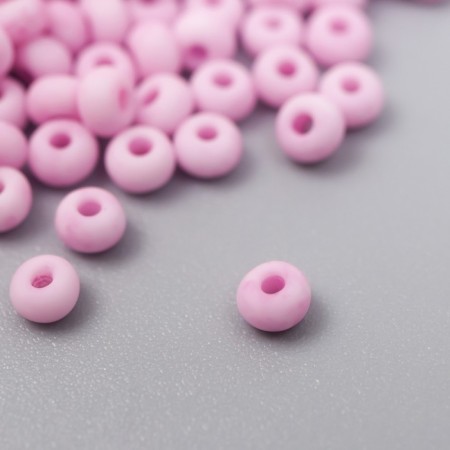 Glass 8/0 "Marshmallow. Matte. Sery-purple" 10 g