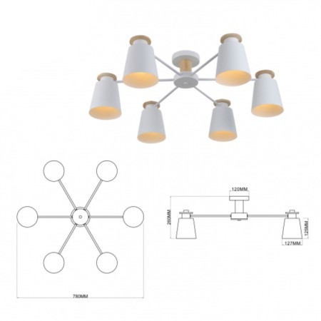 Rivoli Adna 6he27, 40 watts chandelier-4