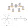 Rivoli Adna 6he27, 40 watts chandelier