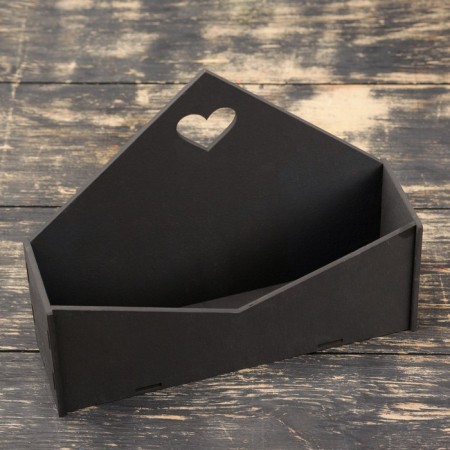 Kashpo wooden 21 × 6 × 18 cm envelope "Good heart", Black give beautifully-1
