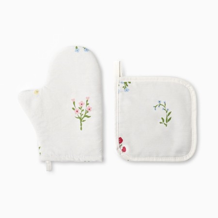 Set of kitchen. Ethel "Flower": mittens 20x27 cm, take 19x19 cm, sarzha 190 g/m2, 100% HL-2