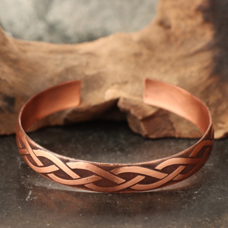 Bracelet "Broke", plate, narrow, copper