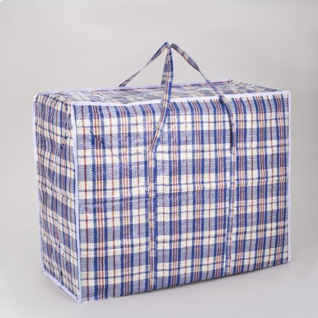 Household bag, 115 l, blue/white color