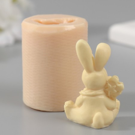 Silicone Mold "Hare with a bouquet" 3.8x2.7x5.4 cm mix-2