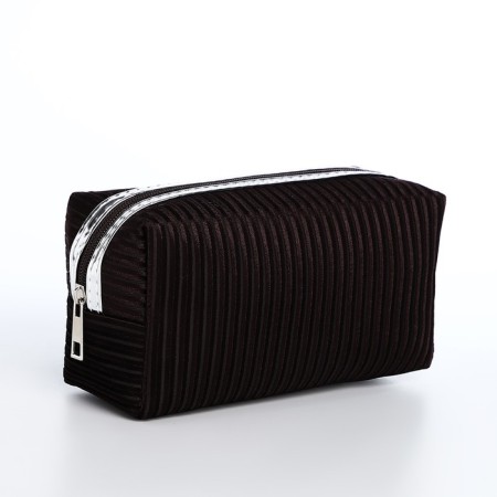 Lightning cosmetic bag, dark brown color