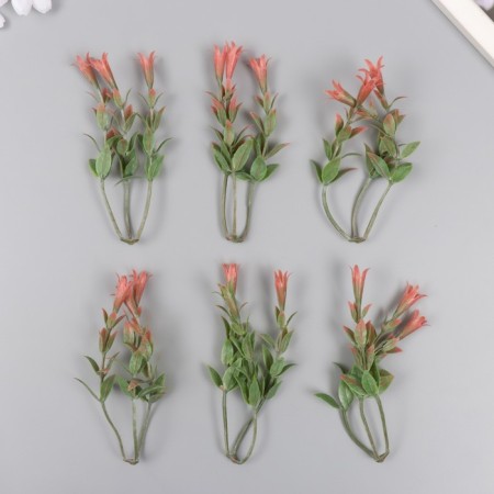Artificial plant for creativity "Hippeastium" set of 6 pcs pink 11 cm