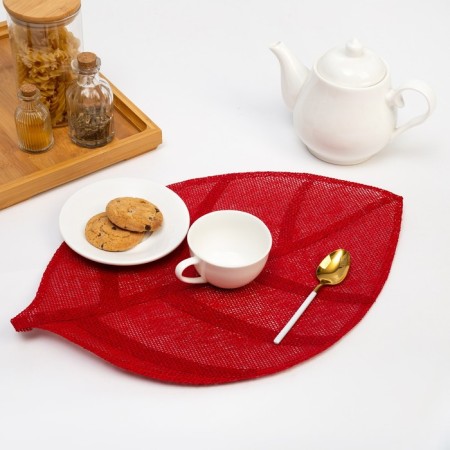 Set of napkins 2 pcs. Dolyana "Leaflets", central red, 30*45 cm