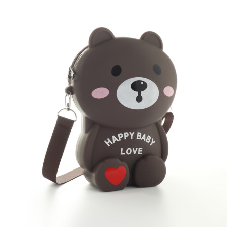 Bag's bag with lightning, dark brown color