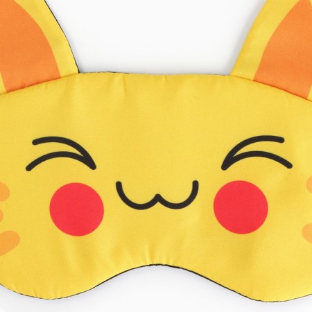 Mask for sleeping with ears "Kotik", 19.3 x 15 cm, yellow color-1
