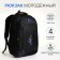 Youth backpack on a zipper, 4 pockets, black/blue color